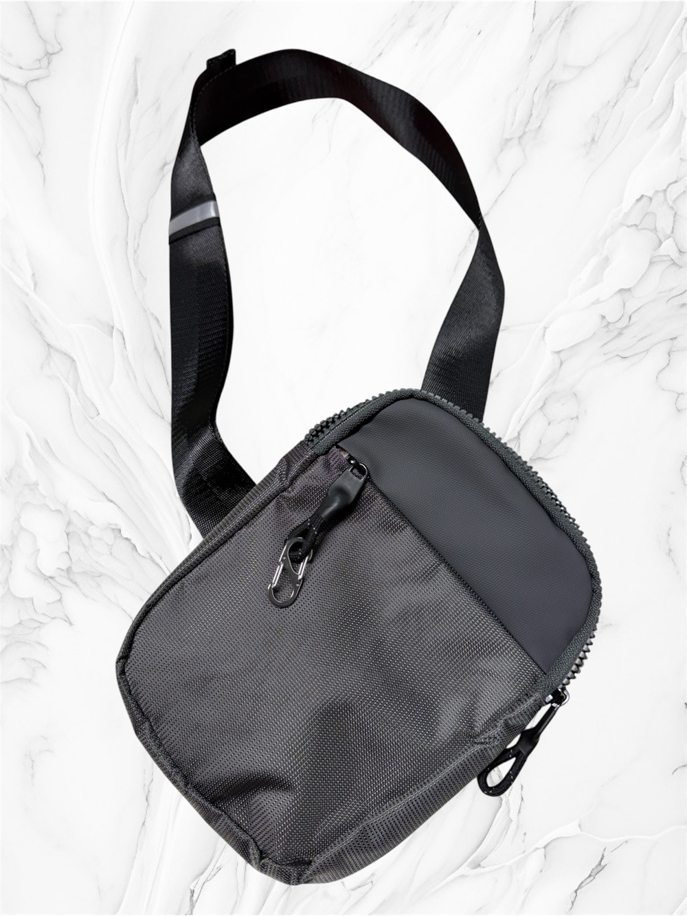 Concept global Men's Small Crossbody Sling Bag Dark Gray Minimal Everyday Carry